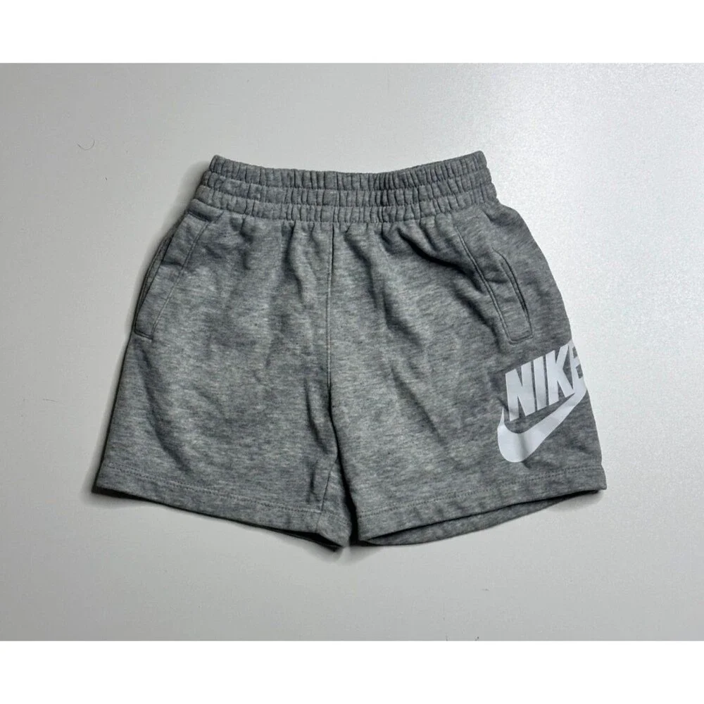 Nike Kids Fleece Shorts Gray Size 4 (3-4 Yrs)
